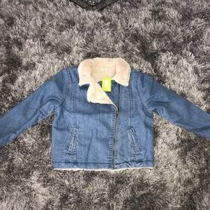 Crazy 8 denim jacket with fur lining